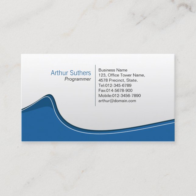 Computer Programmer Technical Elegant  Business Ca Card (Front)