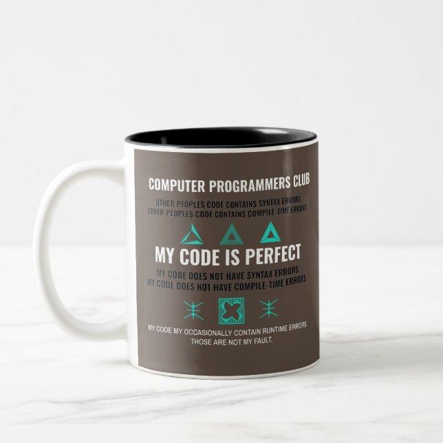 computer programmers club  Two-Tone coffee mug (Left)