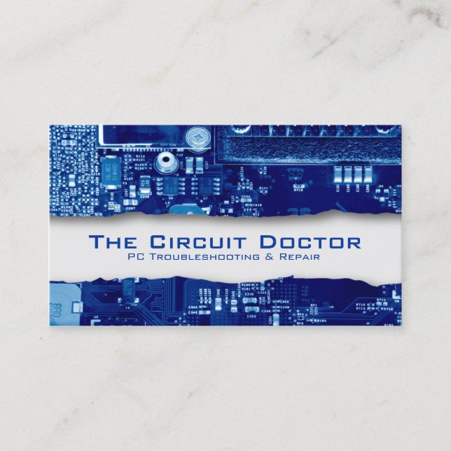 Computer Repair Business Card Electronic Circuits (Front)