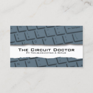 Computer Repair Business Card Keyboard Tearaway