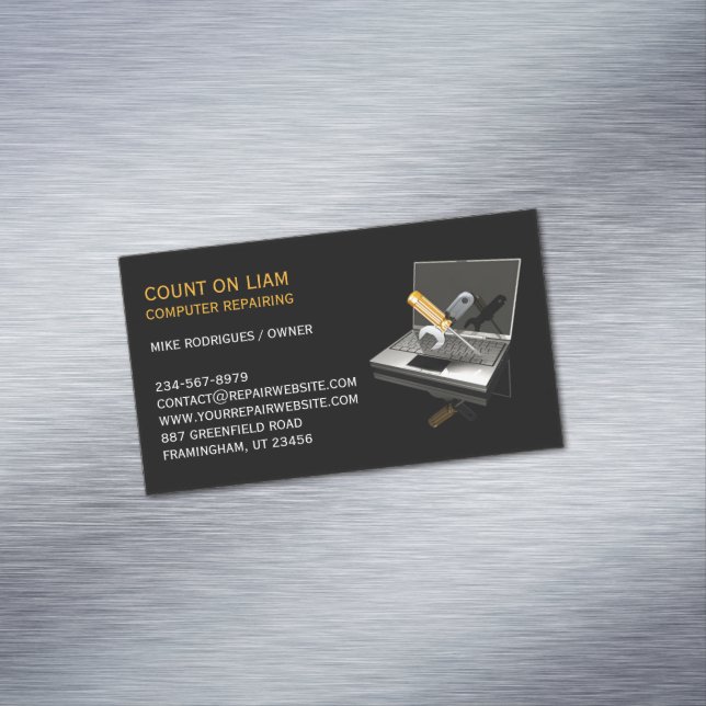 Computer Repair Magnetic Business Card (In Situ)