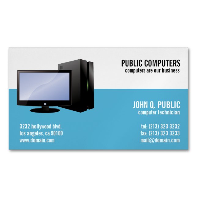 Computer Repair Magnetic Business Cards (Front)