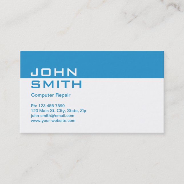 Computer Repair Modern Professional Plain Simple Business Card (Front)