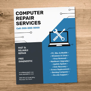 Computer Repair Services Blue  Flyer