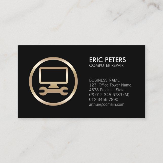Computer Repair Technician Business Card (Front)