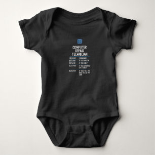 computer repair technician funny gift present idea baby bodysuit