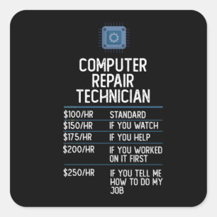 computer repair technician funny gift present idea square sticker