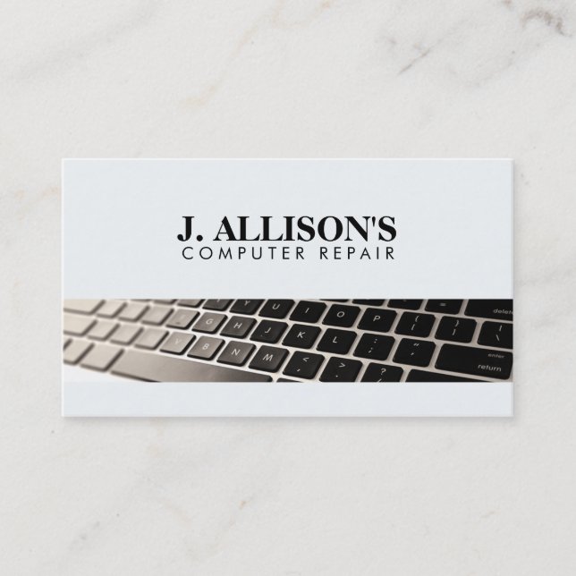 Computer Repair Technician Keyboard Business Card (Front)