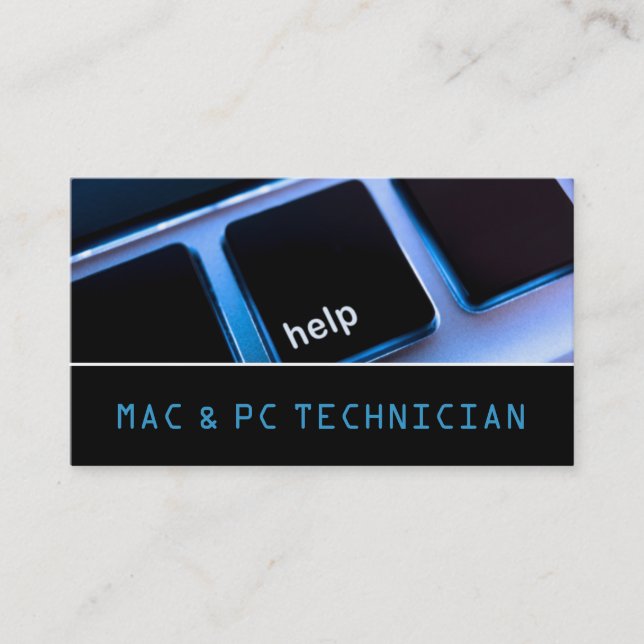 Computer Repair Technician Mac Laptop Service Business Card (Front)