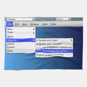 Computer sarcasm. kitchen towel