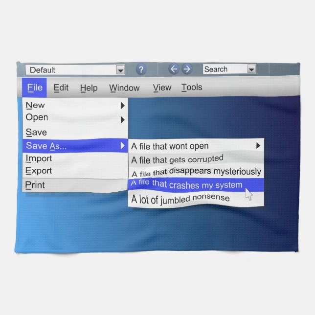 Computer sarcasm. kitchen towel (Horizontal)