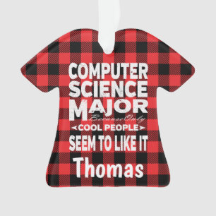 Computer Science College Major People Red Plaid