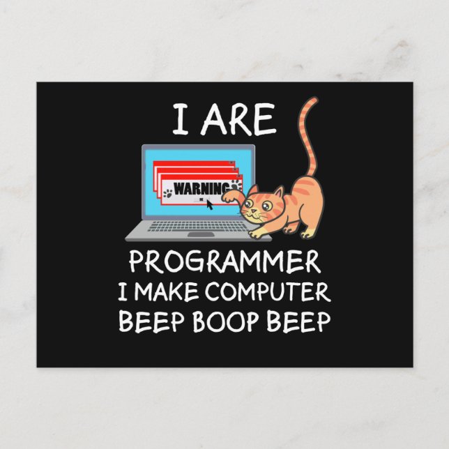 Computer Science IT Computer Cat Funny Saying Gift Postcard (Front)