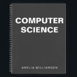 Computer Science Personalized School Black Graph Notebook<br><div class="desc">Computer Science | Personalized School Graph Paper Black and White Notebook</div>