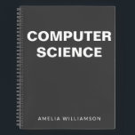 Computer Science Personalized School Black Graph Notebook<br><div class="desc">Computer Science | Personalized School Graph Paper Black and White Notebook</div>
