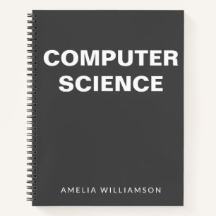 Computer Science Personalized School Black Graph Notebook