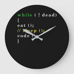 Computer Science Python Programmer Eat Code Sleep Large Clock
