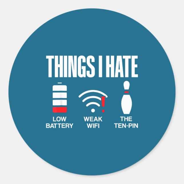 Computer Science Things I Hate Low Battery Weak Sc Classic Round Sticker (Front)
