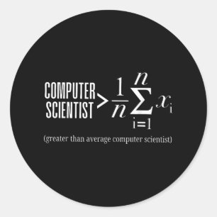 Computer Scientist Math Programmer Coder Software  Classic Round Sticker