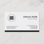 Computer Teacher Black White Changeable Logo Business Card<br><div class="desc">Computer Teacher - Plain Black White - Changeable Icon Unique Business Card for you.</div>