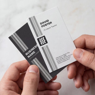 Computer Teacher - Modern Black White Business Card