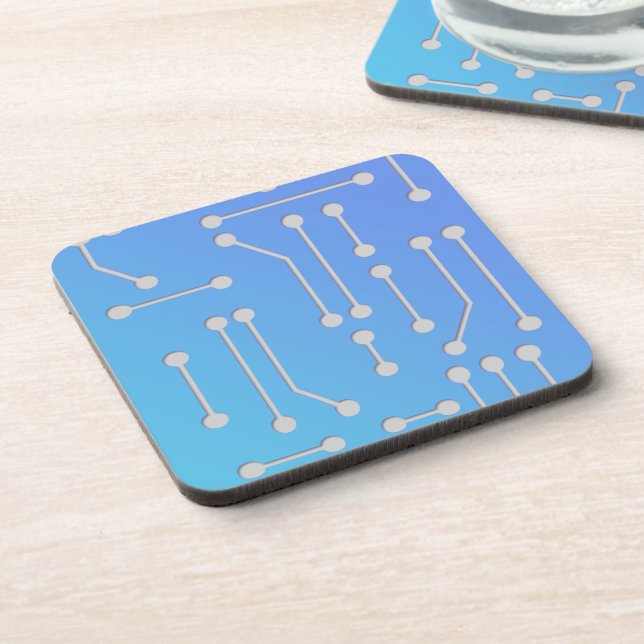 Computer tech chip circuit pattern template coaster (Left Side)