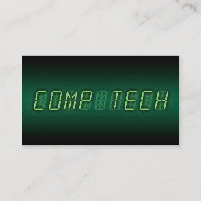 computer tech : digital readout business card (Front)
