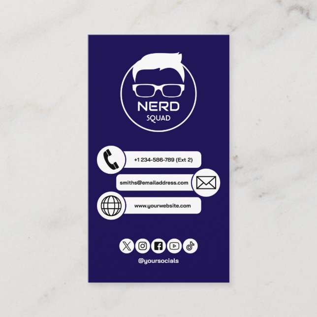 Computer Tech Guy Nerdy Business Card (Front)