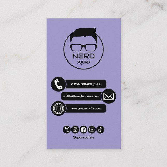 Computer Tech Guy Nerdy Business Card (Front)