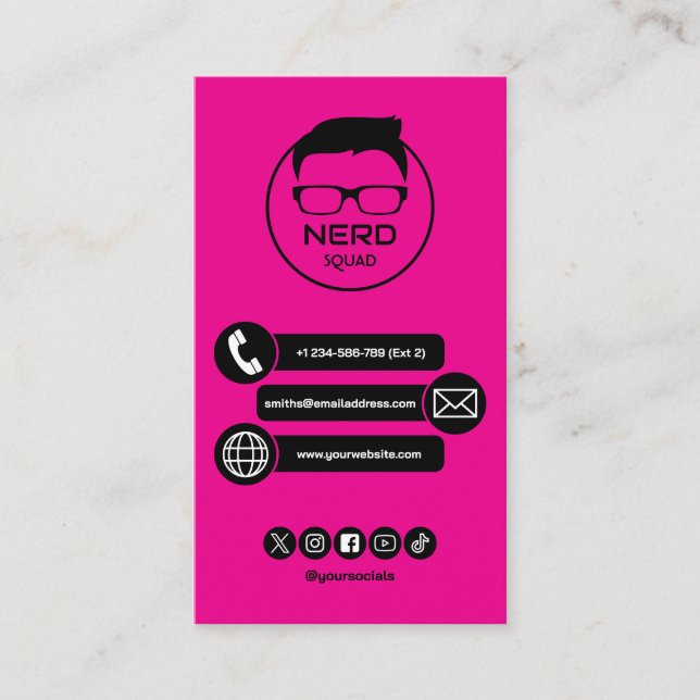 Computer Tech Guy Nerdy Business Card (Front)