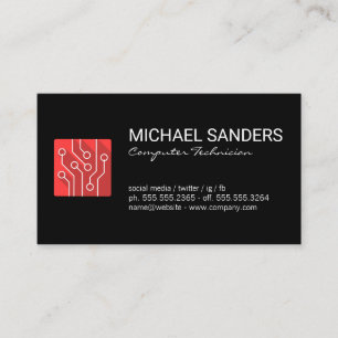 Computer Technician   Circuits Business Card