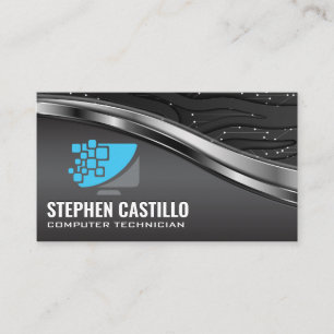 Computer Technology   Metallic  Business Card