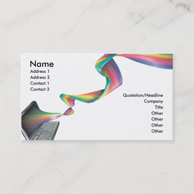 computer technology rainbow business card (Front)