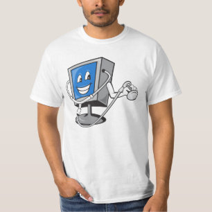 Computer TV Monitor With Doctor Stethoscope T-Shirt