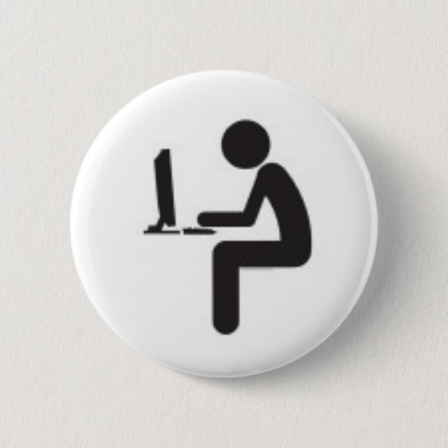 Computer User Icon 2 Inch Round Button (Front)