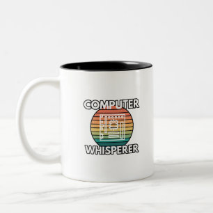Computer Whisperer Coding IT Humor Two-Tone Coffee Mug