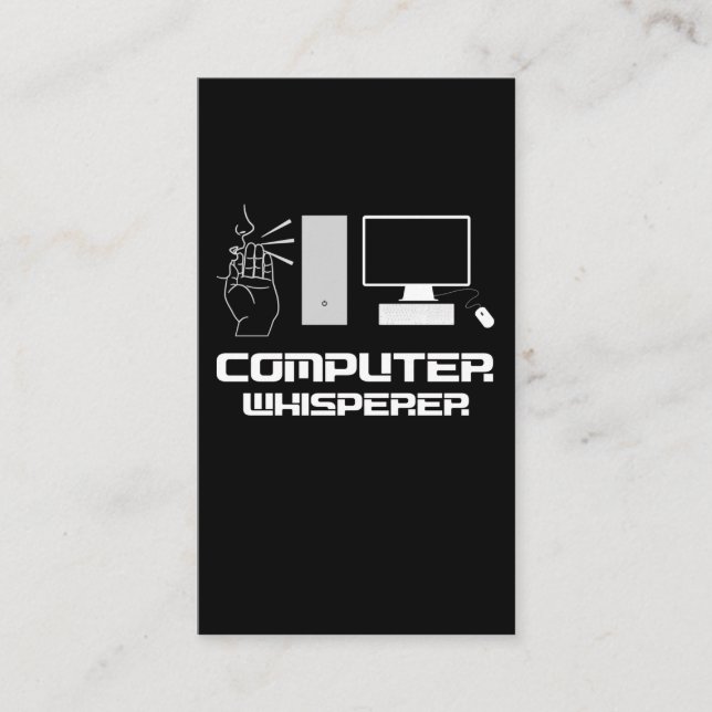Computer Whisperer Funny Gamer IT Admin Programmer Business Card (Front)