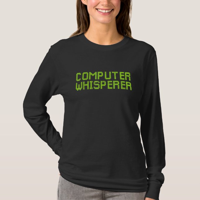 Computer Whisperer Retro IT Technician Nerd Geek G T-Shirt (Front)