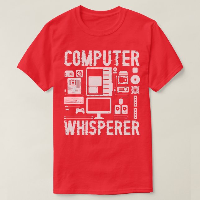 Computer Whisperer Tech Supports Programmer Coder  T-Shirt (Design Front)