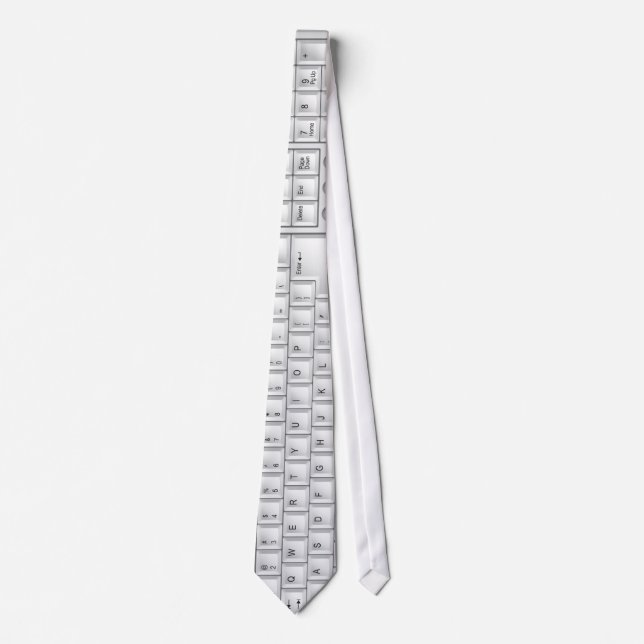 Computer White Keyboard Tie (Front)