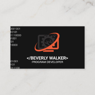 Computer Wrench Logo Coding Business Card