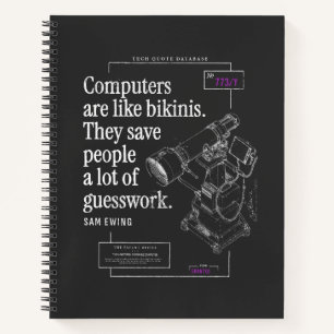 Computers Bikinis Funny Tech Quote Patent Drawing Notebook
