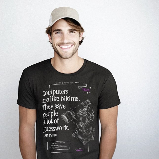 Computers Bikinis Funny Tech Quote Patent Drawing T-Shirt (Computers Bikinis Funny Tech Quote Patent Drawing T-Shirt)