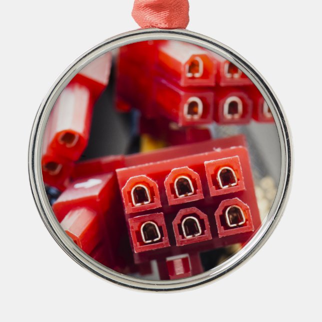 Computers Cable Connector Metal Ornament (Front)
