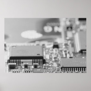 Computer's chip closeup poster