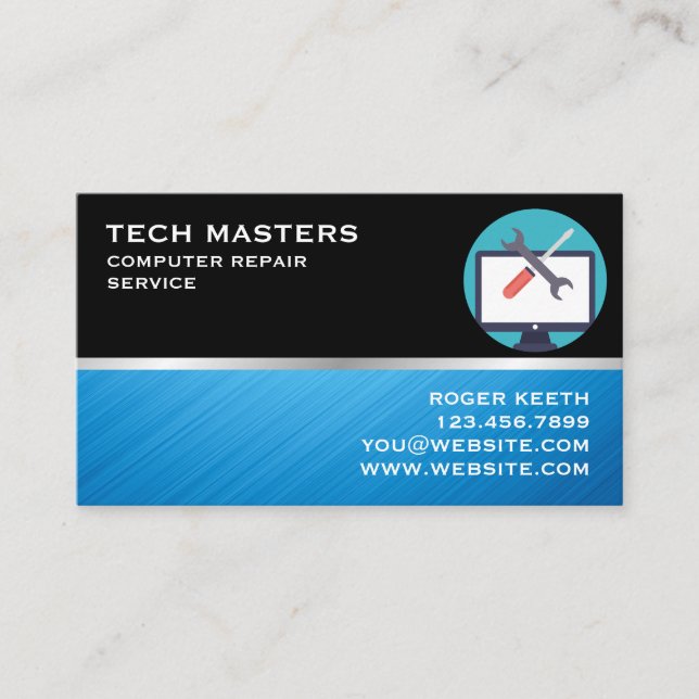 Computers Repair Service Professional Business Car Card (Front)