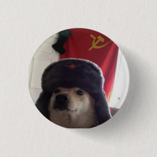 Comrade Doge the Communist Doggo Pupper 1 Inch Round Button