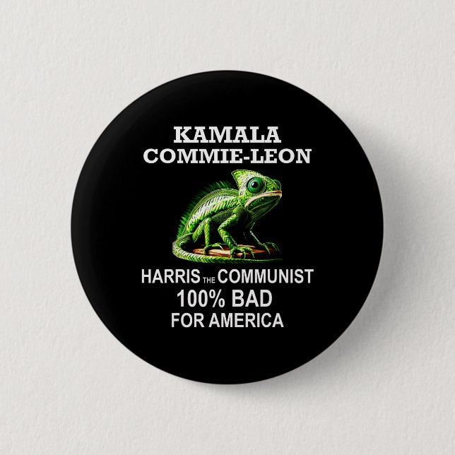 Comrade Kamala Commie Leon Commieleon Communist Ha 2 Inch Round Button (Front)