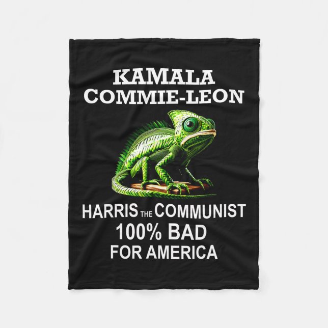 Comrade Kamala Commie Leon Commieleon Communist Ha Fleece Blanket (Front)