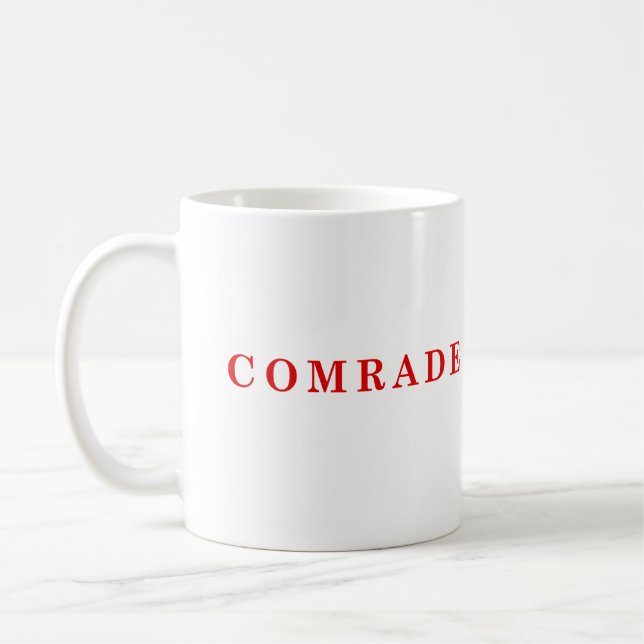 Comrade text design coffee mug (Left)